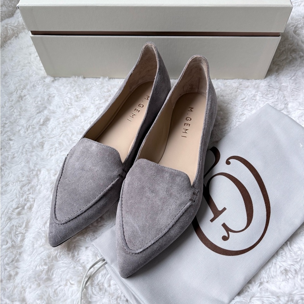 M.Gemi Gray Suede Women's Pointed Flats